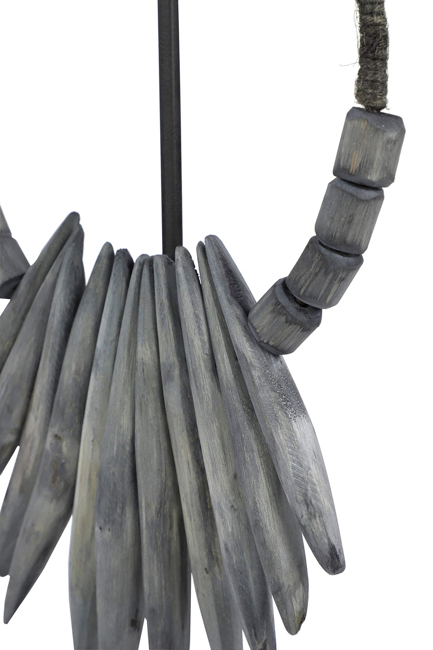 Deco 79 Teak Wood Necklace Handmade Tribal Sculpture with Stand, 10" x 5" x 21", Gray